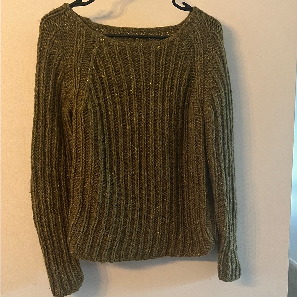 Source Unknown Forest Green Ribbed Sweater
